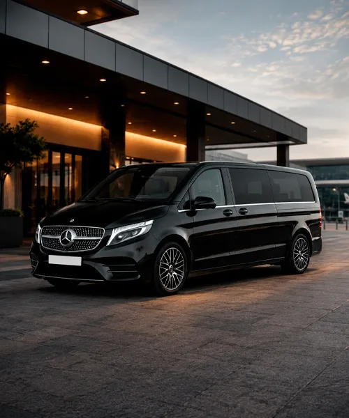 Minivan Mercedes nero per transfer NCC premium e servizi business Noris Viaggi
