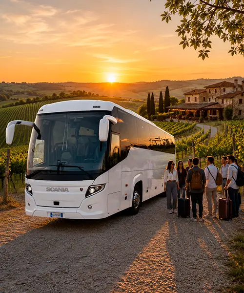 Bus Scania della flotta aziendale Noris Viaggi per grandi gruppi
