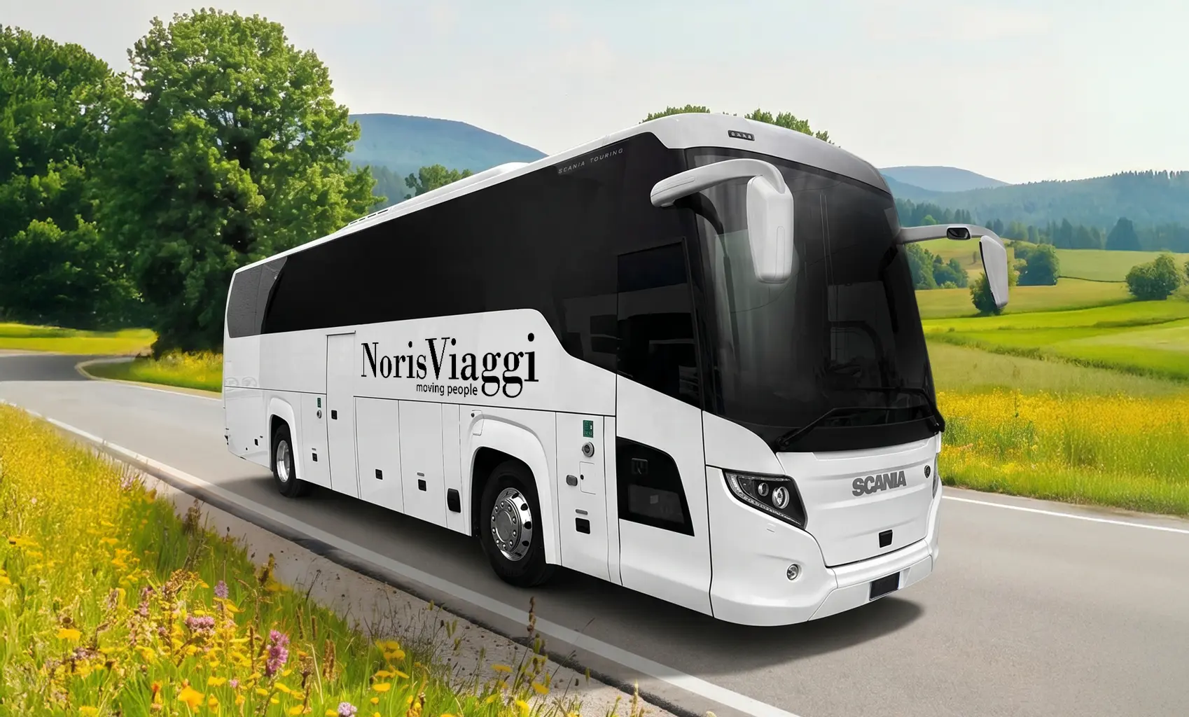Bus moderno che rispetta la sostenibilità di Noris Viaggi